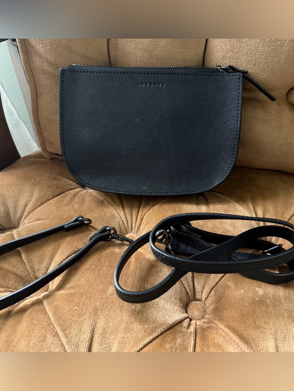 Lo & Sons The Waverley 2 Small Saffiano Leather - Black / Gunmetal / Gray